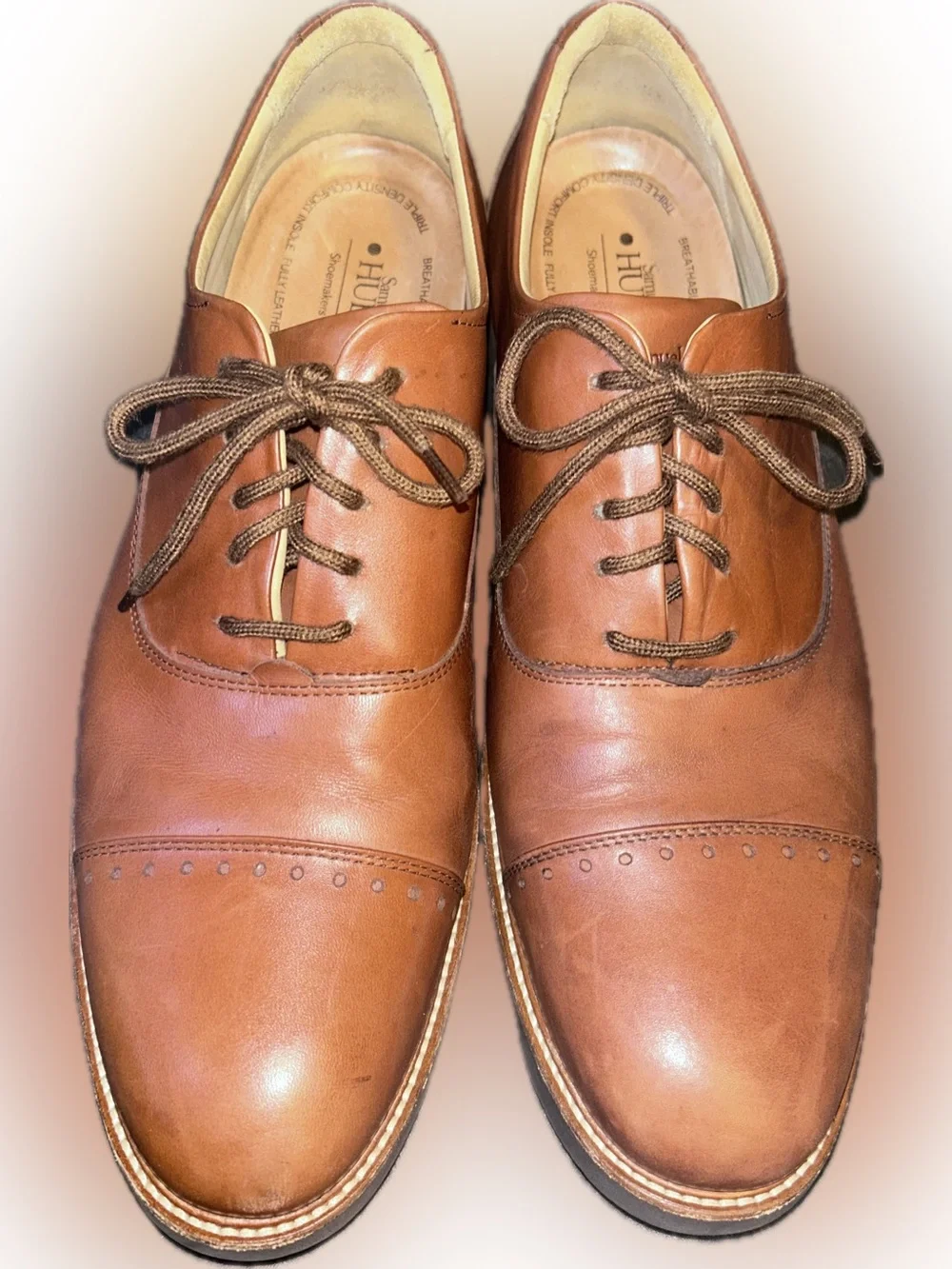 Samuel Hubbard Market Cap Whiskey Tan Leather Oxford Brogue Shoes Vibram 14